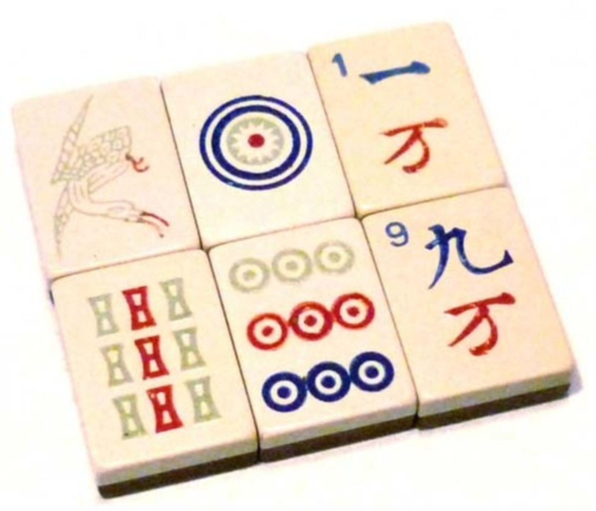 (Mahjong) Mahjong, Pung Chow, 1923De doos is Amerikaans, van hout met bovenop Chinese karakters - Bild 5 aus 14