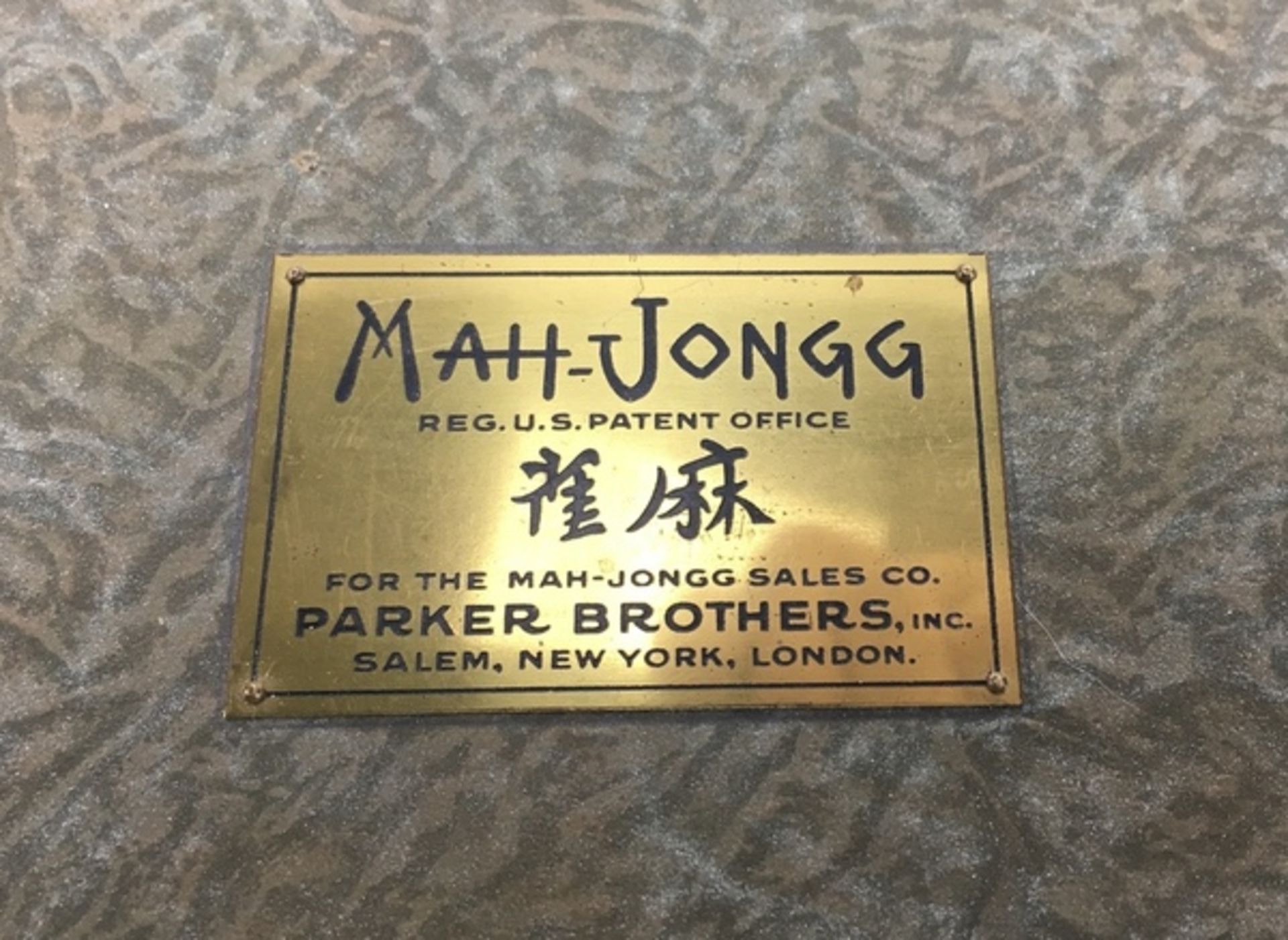 (Mahjong) Mahjong, Parker Brothers, 1923De platte doos met messing etiket is Amerikaans, van ka - Bild 7 aus 8
