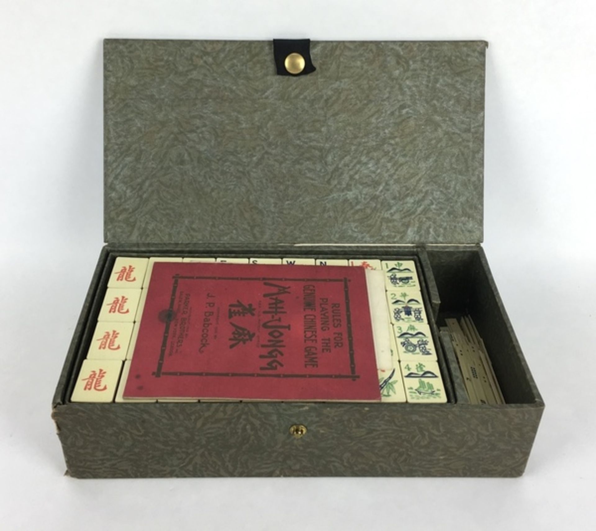 (Mahjong) Mahjong, Parker Brothers, 1923De platte doos met messing etiket is Amerikaans, van ka - Bild 4 aus 8