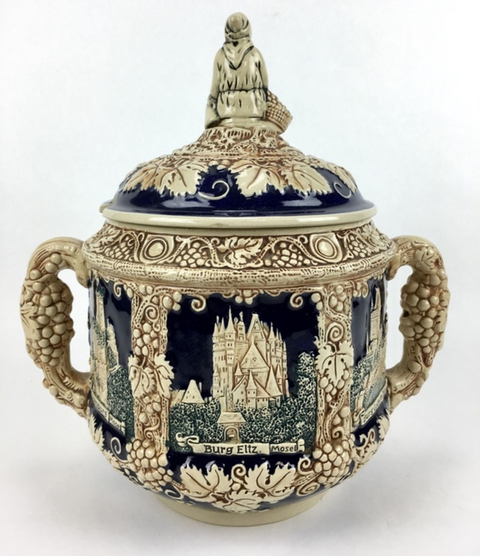 (Curiosa) Aardewerk bowl pot, DuitslandAardewerk bowl pot met druiventrossen decoratie. Duitsla - Bild 6 aus 8
