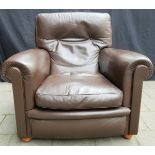 (Design) Fauteuil, Poltrona Frau ItaliëKalfsleren fauteuil Poltrona Frau, model Edoardo. Ital