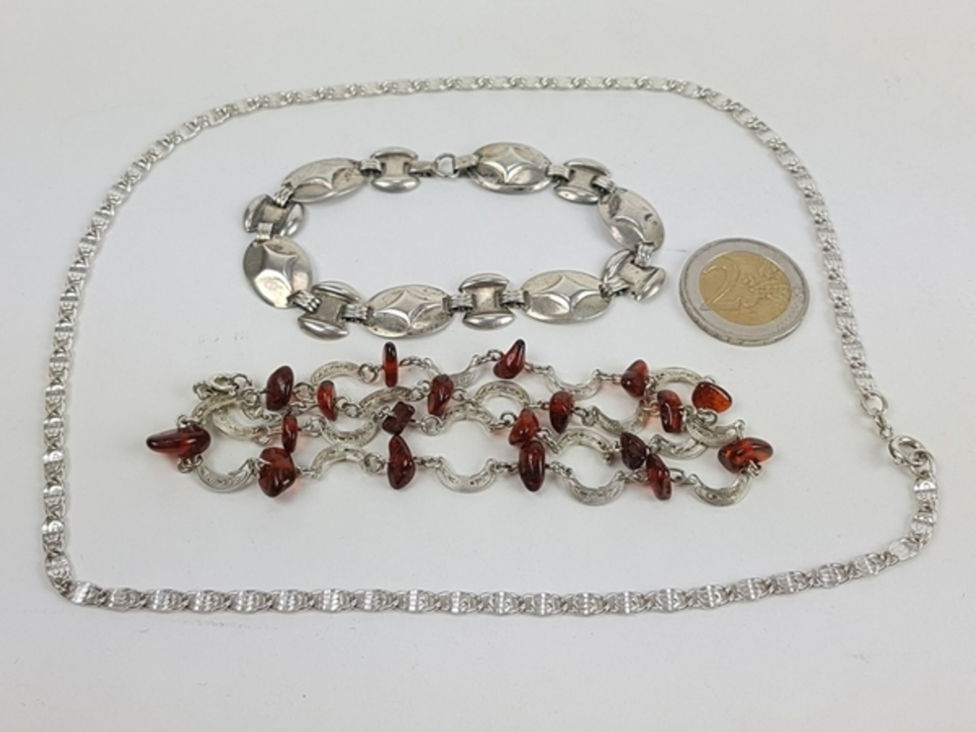 (Sieraden) Zilver en halfedelstenen etc, lot van 10 stuks diverse sieraden 20e eeuwsZilver en h - Image 11 of 11