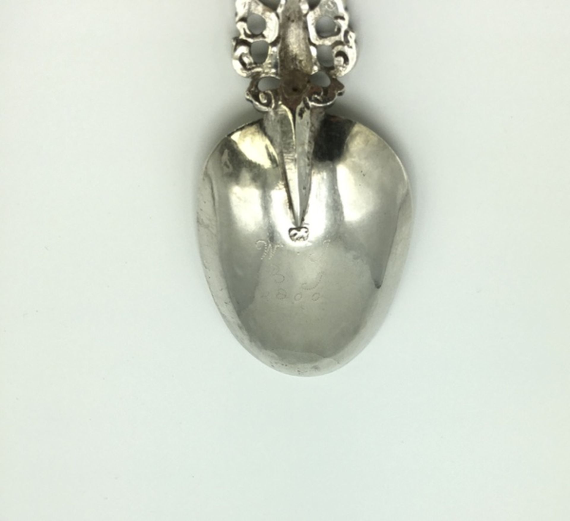 (Zilver) Zilver, geboorte gelegenheidslepel met rattenstaart, 19e eeuw.Zilver, geboorte gelegen - Image 4 of 6