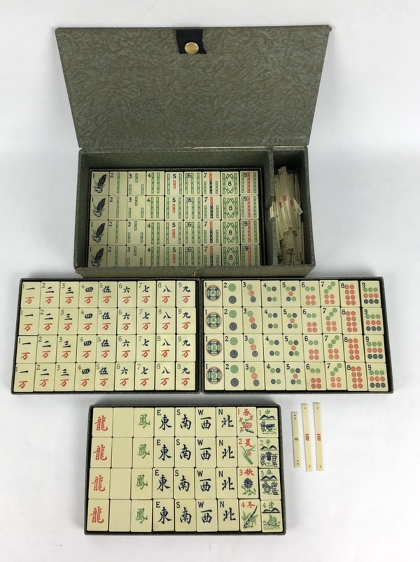 (Mahjong) Mahjong, Parker Brothers, 1923De platte doos met messing etiket is Amerikaans, van ka - Bild 5 aus 8