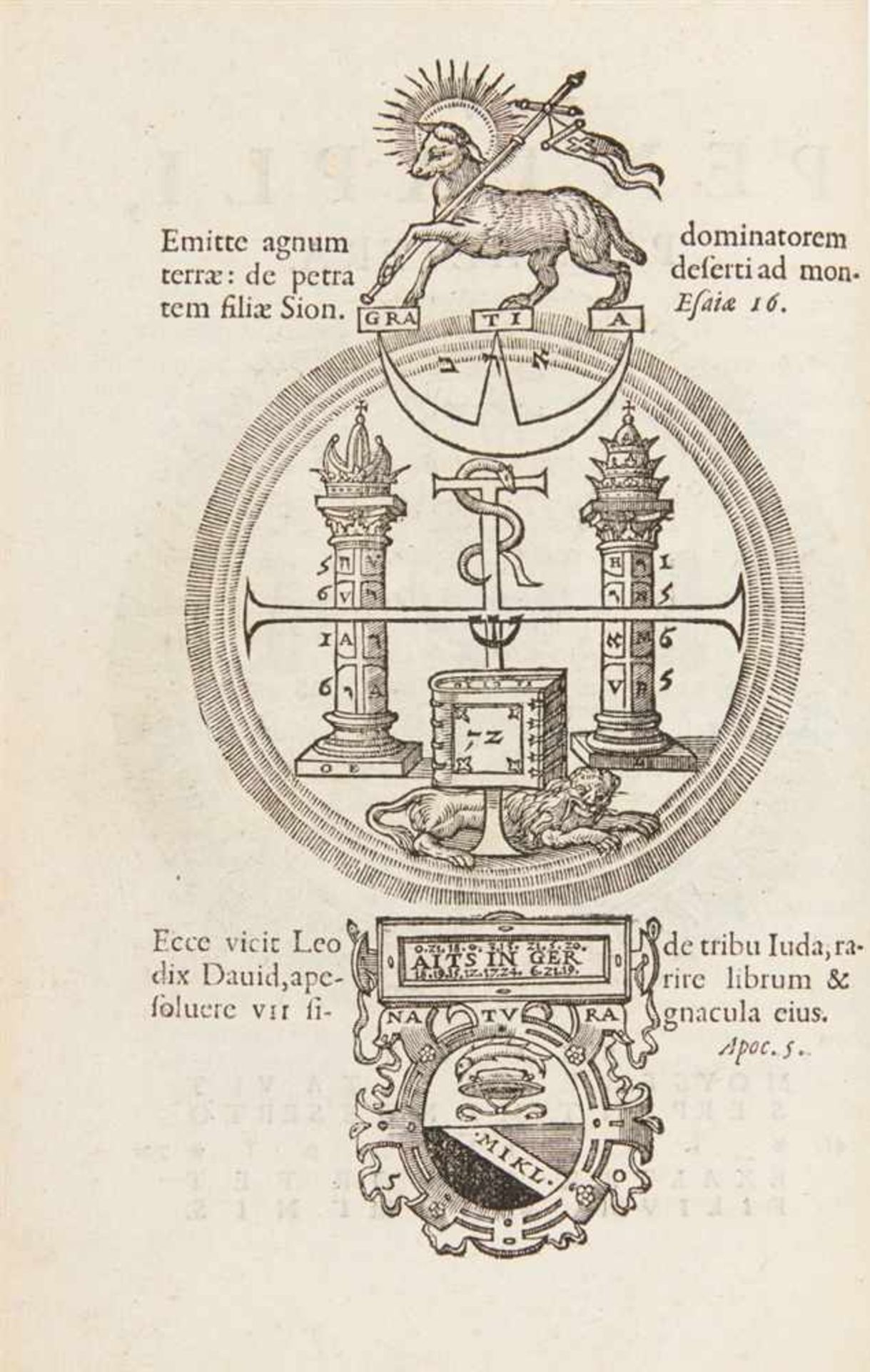 Aitzing, Michael von: Pentaplus regnorum mundi. 2 Tle. in 1 Bd. Antwerpen: Plantin 1579. 20 x 14 cm. - Bild 2 aus 2