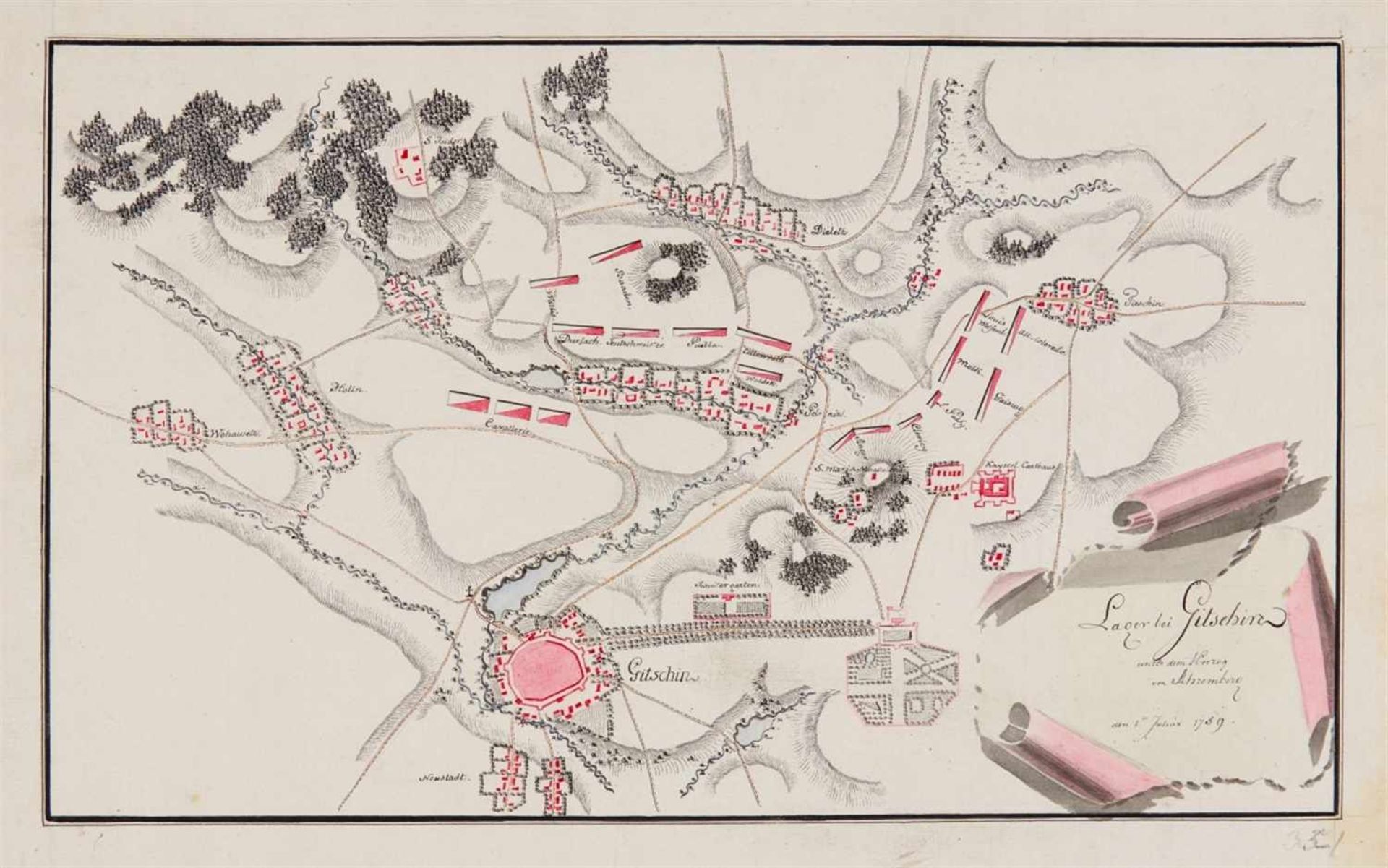 Siebenjähriger Krieg. Sammlung von 12 Schlachtenplänen von Kolin, Groß-Jägersdorf, Hochkirch,