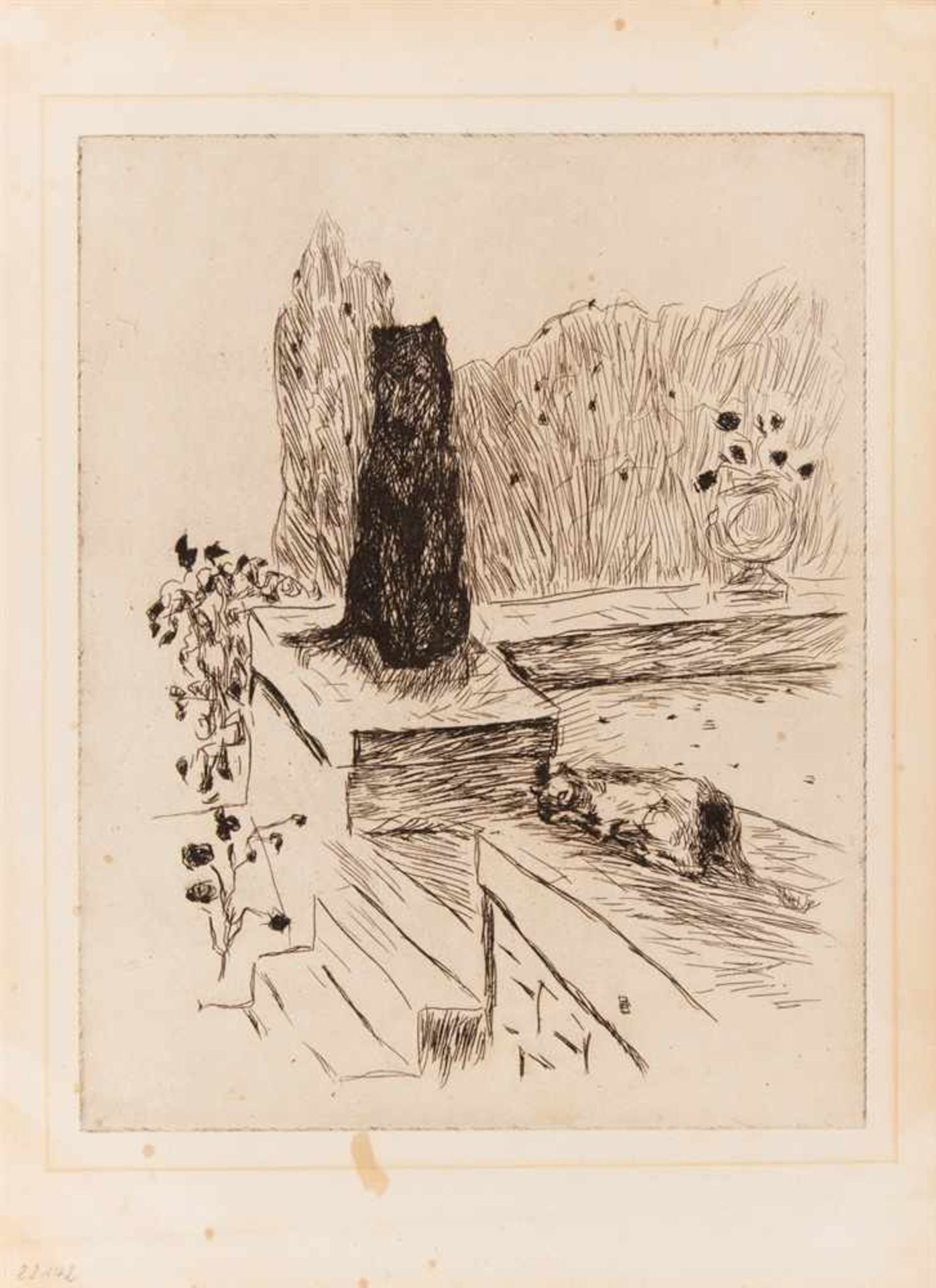 PIERRE BONNARD Fontenay-aux-Roses 1867 - 1947 Le Cannet bei Cannes Hund und Katze, aus: Dingo (p.