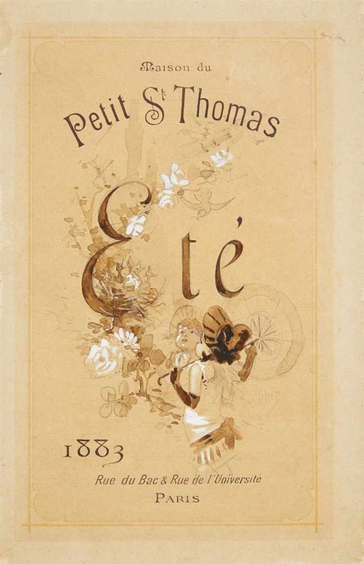 JULES CHÉRET Paris 1836 - 1932 NizzaMaison du Petit St. Thomas - Eté - Rue du Bac & Rue de l'