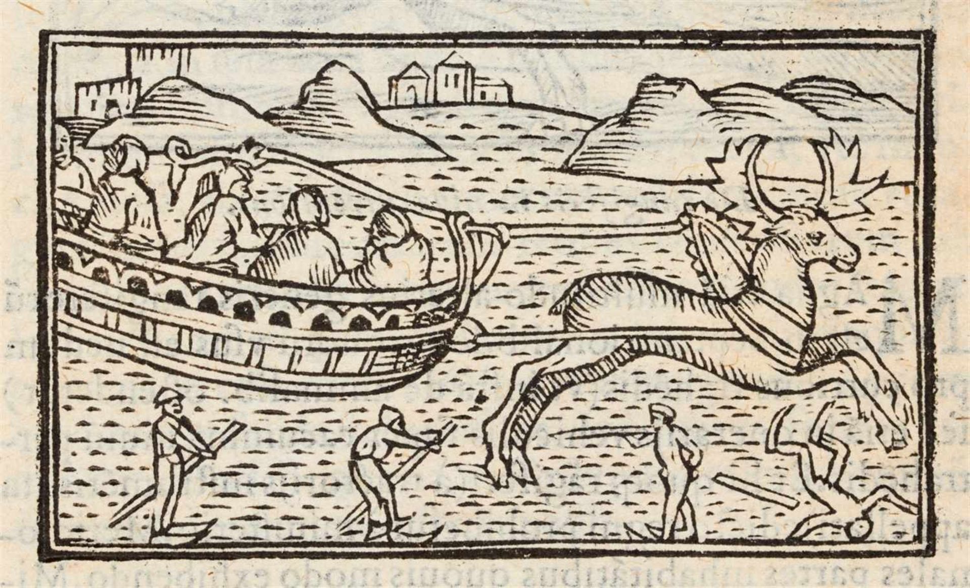 Magnus, Olaus: Historia de gentibus septentrionalibus. Antwerpen: Plantin 1558.15 x 9,5 cm. Mit - Bild 2 aus 2