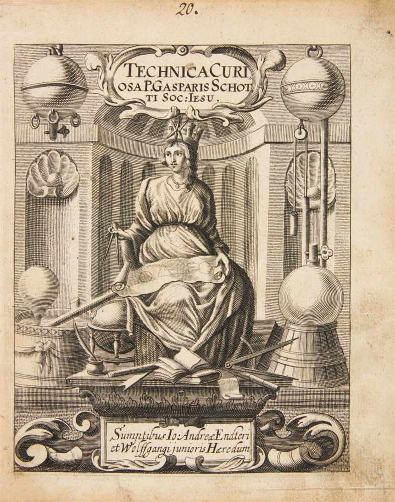 Schott, Caspar: Technica curiosa, sive mirabilia artis, libris XII comprehensa. 2 Tle. in 1 Bd.