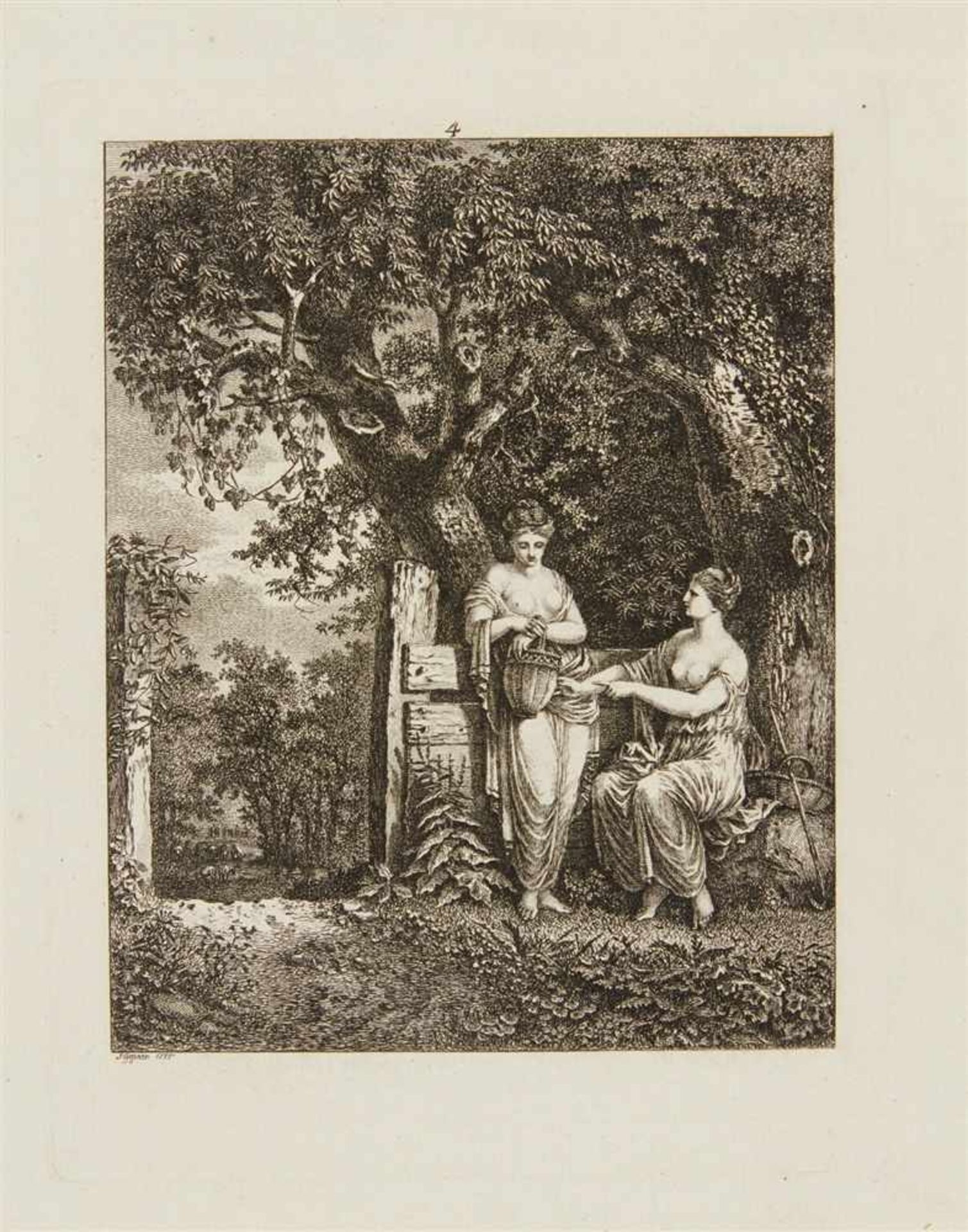 SALOMON GESSNERZürich 1730 - 1788Idyllische Szenen. Um 1770 - 1775. 7 Blatt Radierungen auf