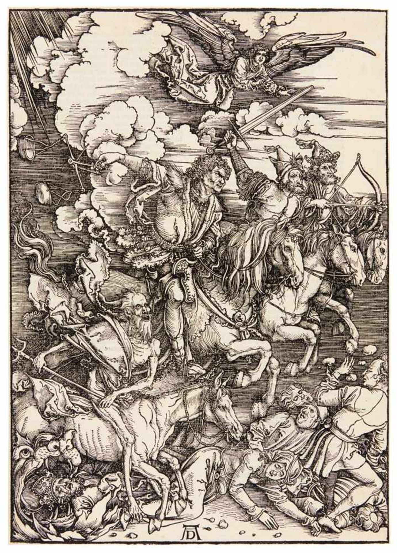 ALBRECHT DÜRERNürnberg 1471 - 1528Die apokalyptischen Reiter. 1498 (1511). Holzschnitt auf Bütten,