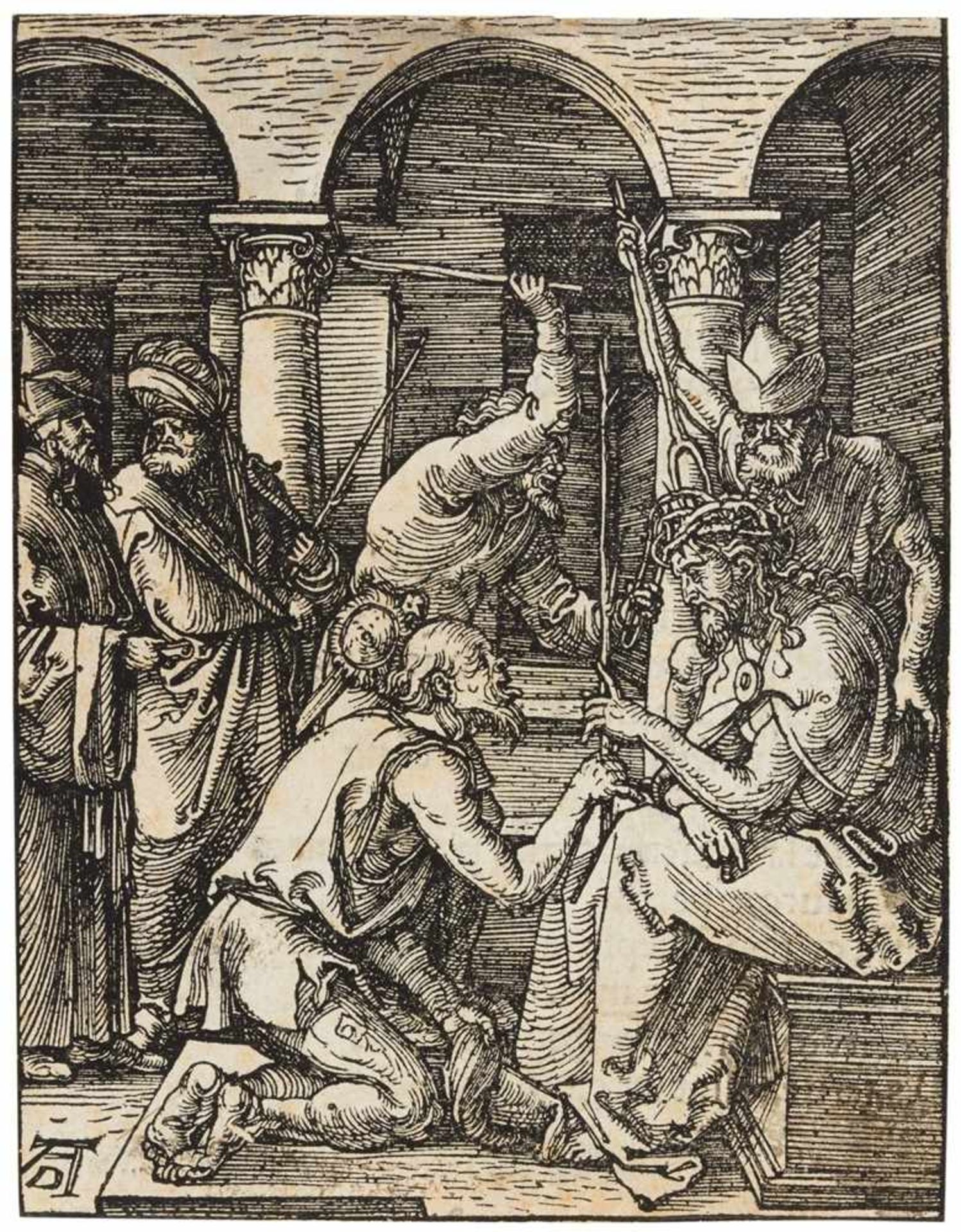 ALBRECHT DÜRERNürnberg 1471 - 1528Dornenkrönung. Um 1509. Holzschnitt auf Bütten, aus der kleinen