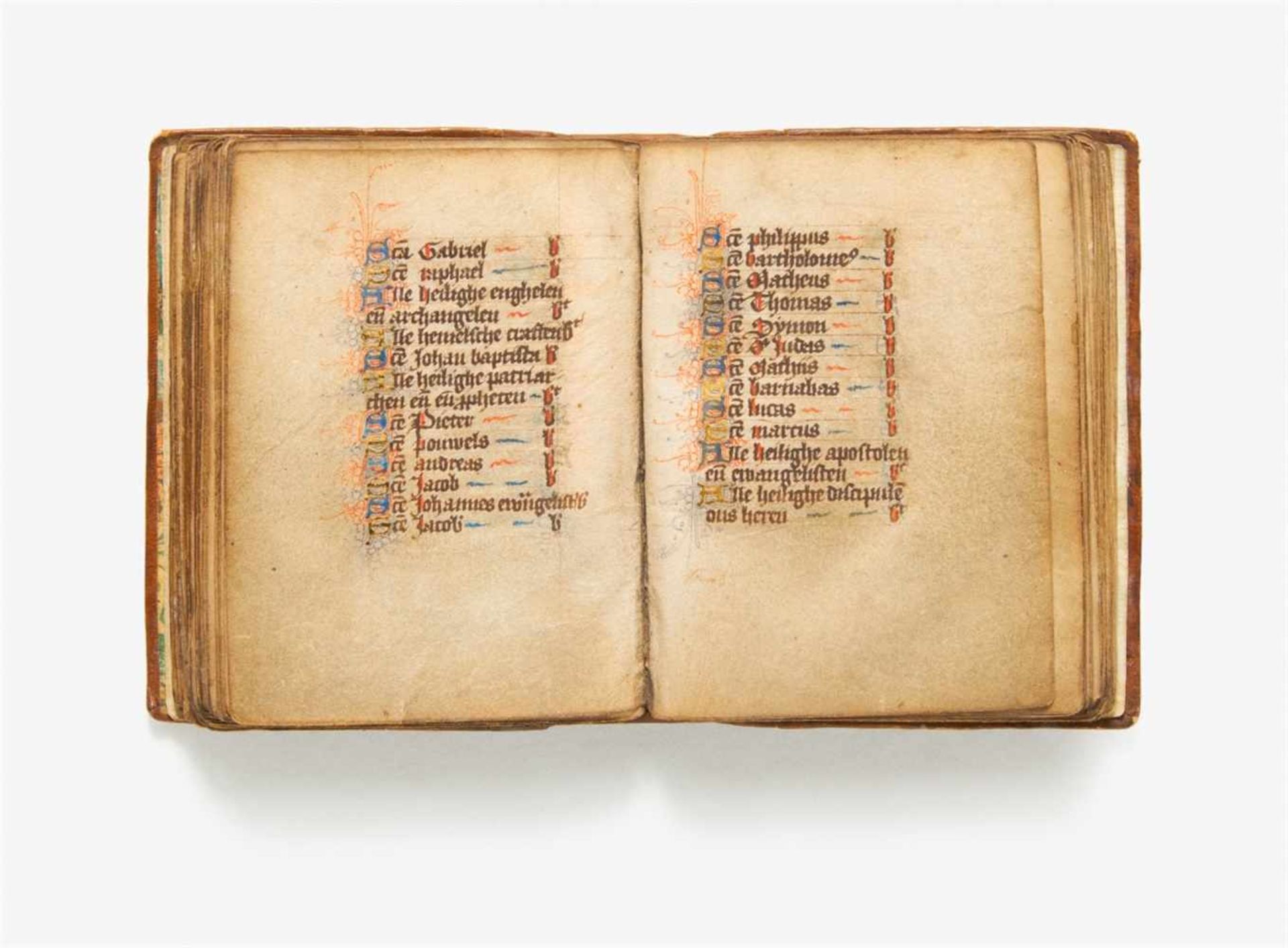Getijdenboek. - Niederländisches Stundenbuch. Handschrift auf Pergament. Wohl nördliche Niederlande, - Image 3 of 3