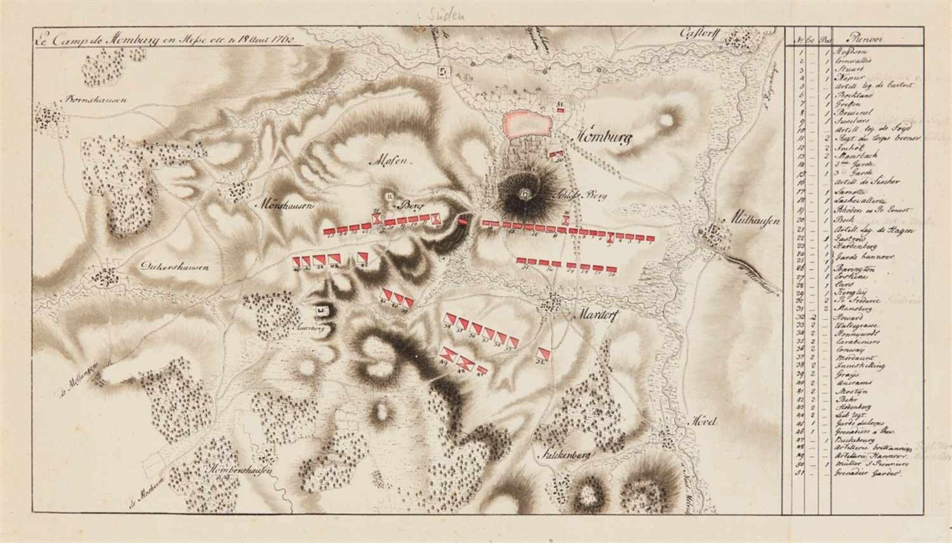 Siebenjähriger Krieg. Sammlung von 12 Schlachtenplänen von Kolin, Groß-Jägersdorf, Hochkirch, - Bild 2 aus 3