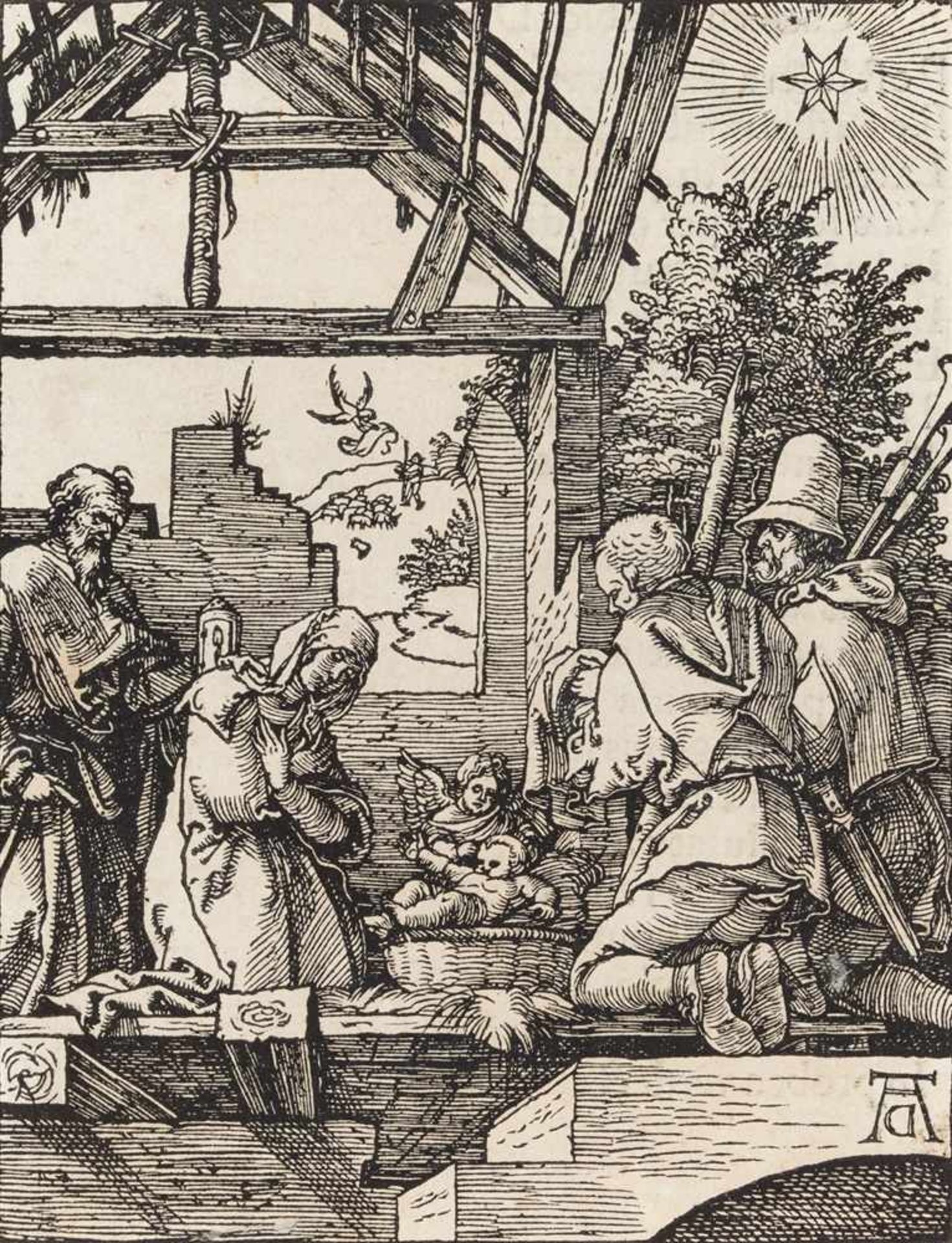 ALBRECHT DÜRER Nürnberg 1471 - 1528 Die Geburt Christi. 1511. Holzschnitt auf Bütten mit