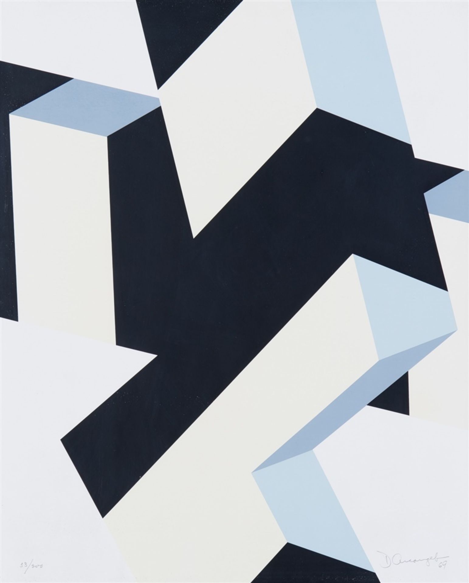 ALLAN D' ARCANGELO 1930 - 1998 OHNE TITEL (GEOMETRISCHE KOMPOSITION) 1969 Farbsiebdruck auf dünnem