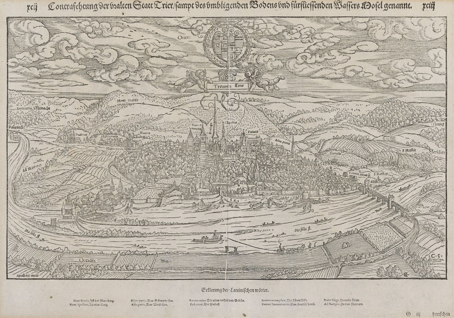 Rheinland-Pfalz/Trier. - Contrafehtung der uralten Statt Trier ... . Die Stadt Trier aus der