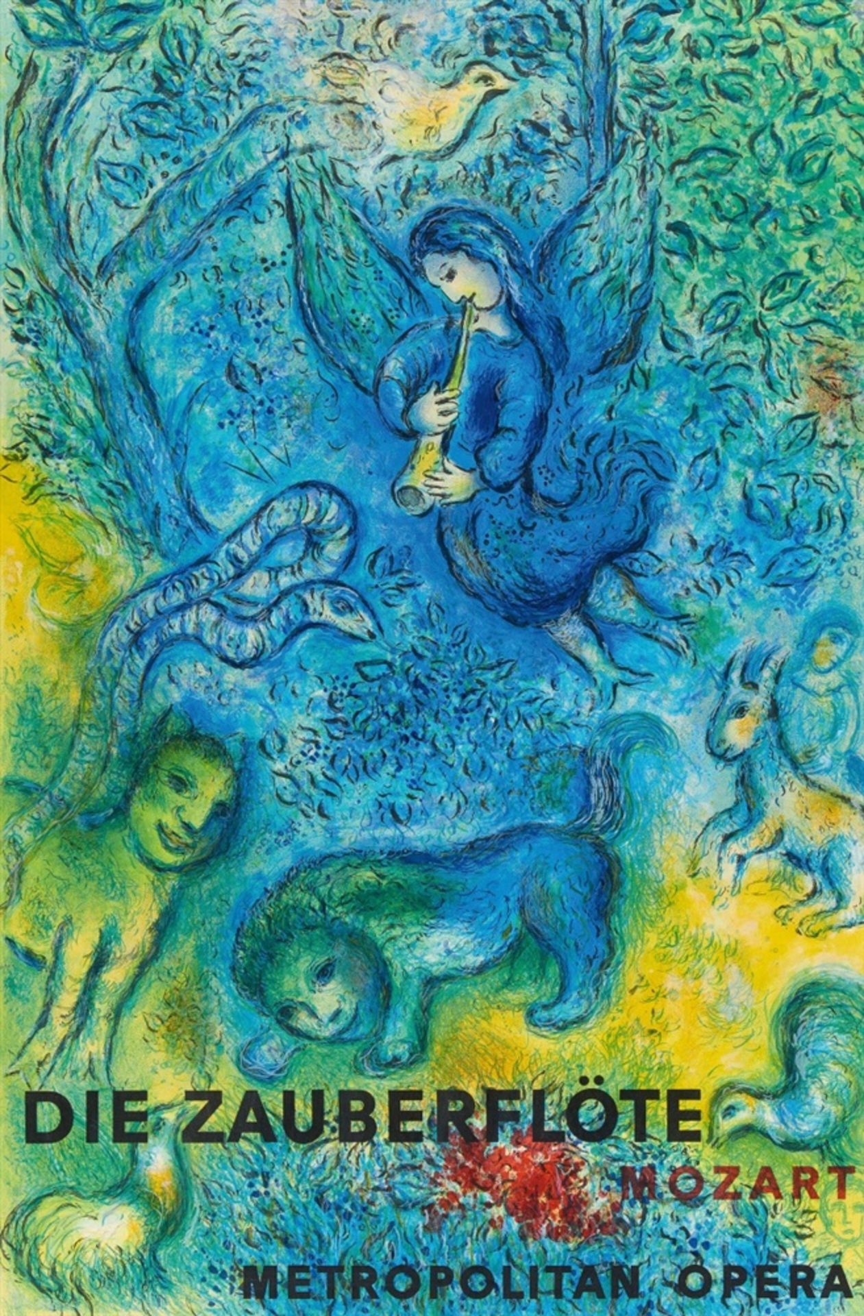 MARC CHAGALL 1887 - 1985 MOZART - DIE ZAUBERFLÖTE 1967 Plakat, Farblithographie, ausgeführt von