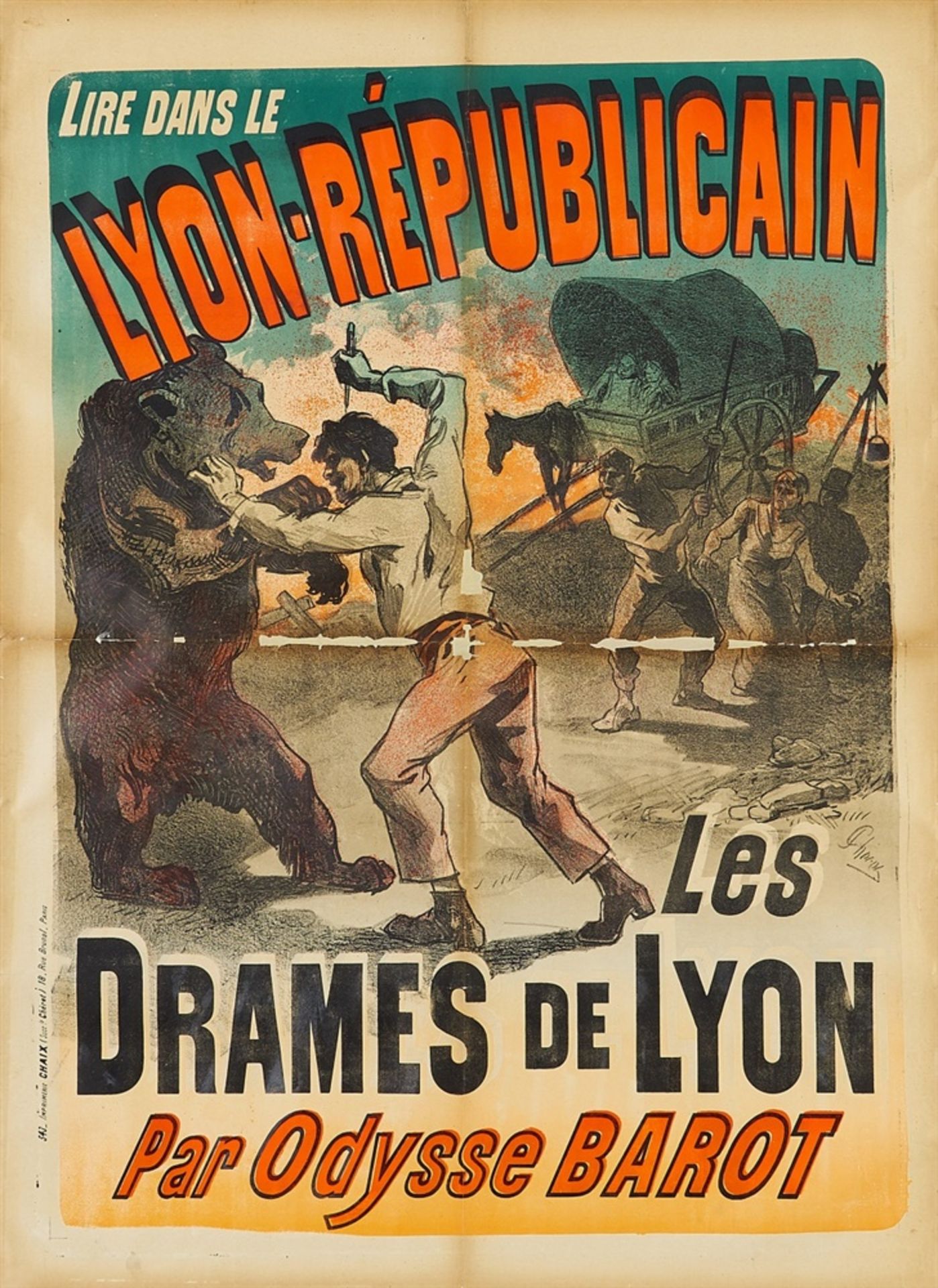 JULES CHÉRET 1836 - 1932 LYON-RÉPUBLICAIN – LES DRAMES DE LYON PAR ODYSSE BAROT 1887