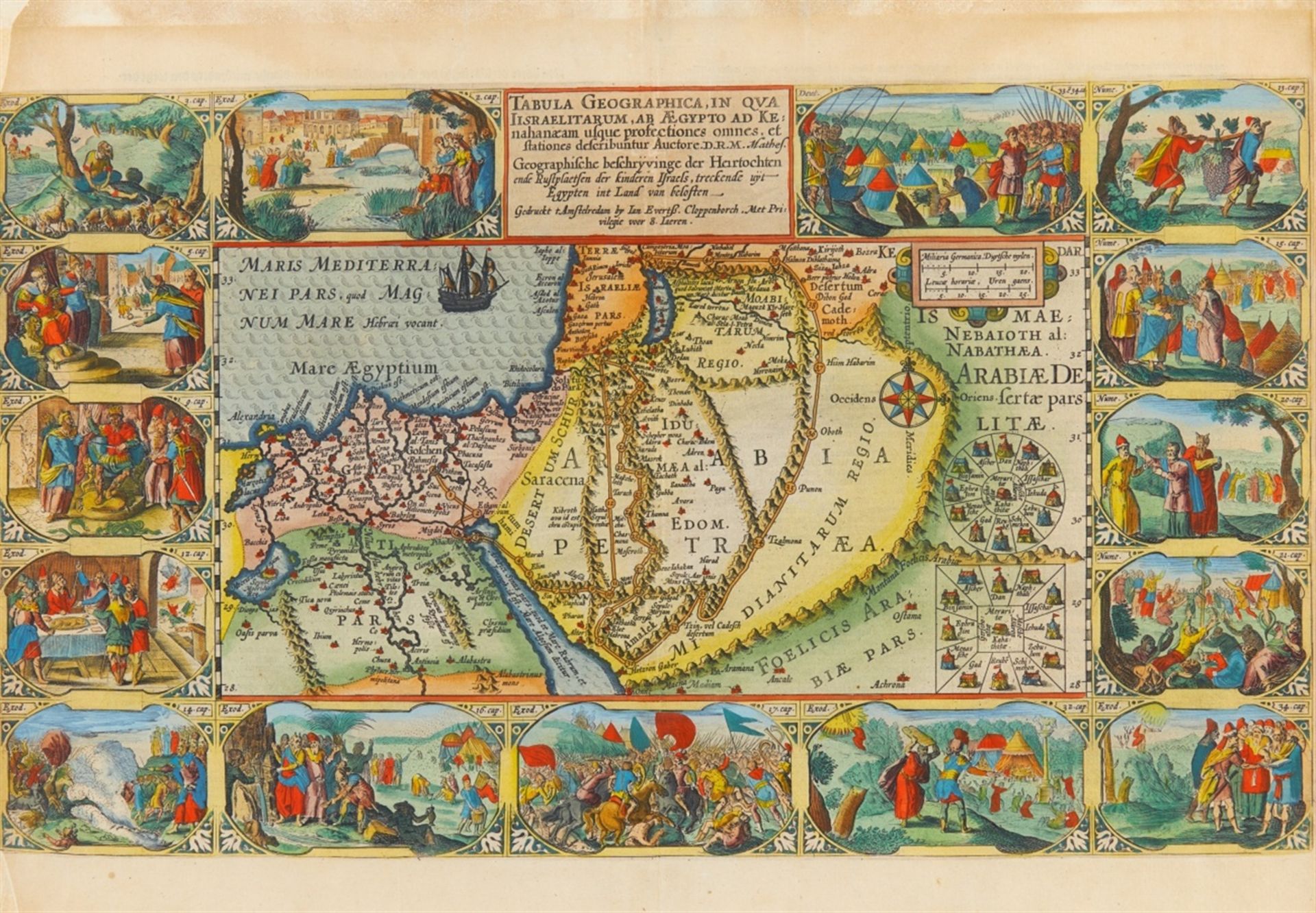 Heiliges Land. – Tabula Geographica, in qua Israelitarum, ab Aegypto ad Kenahanaeam, das Heilige