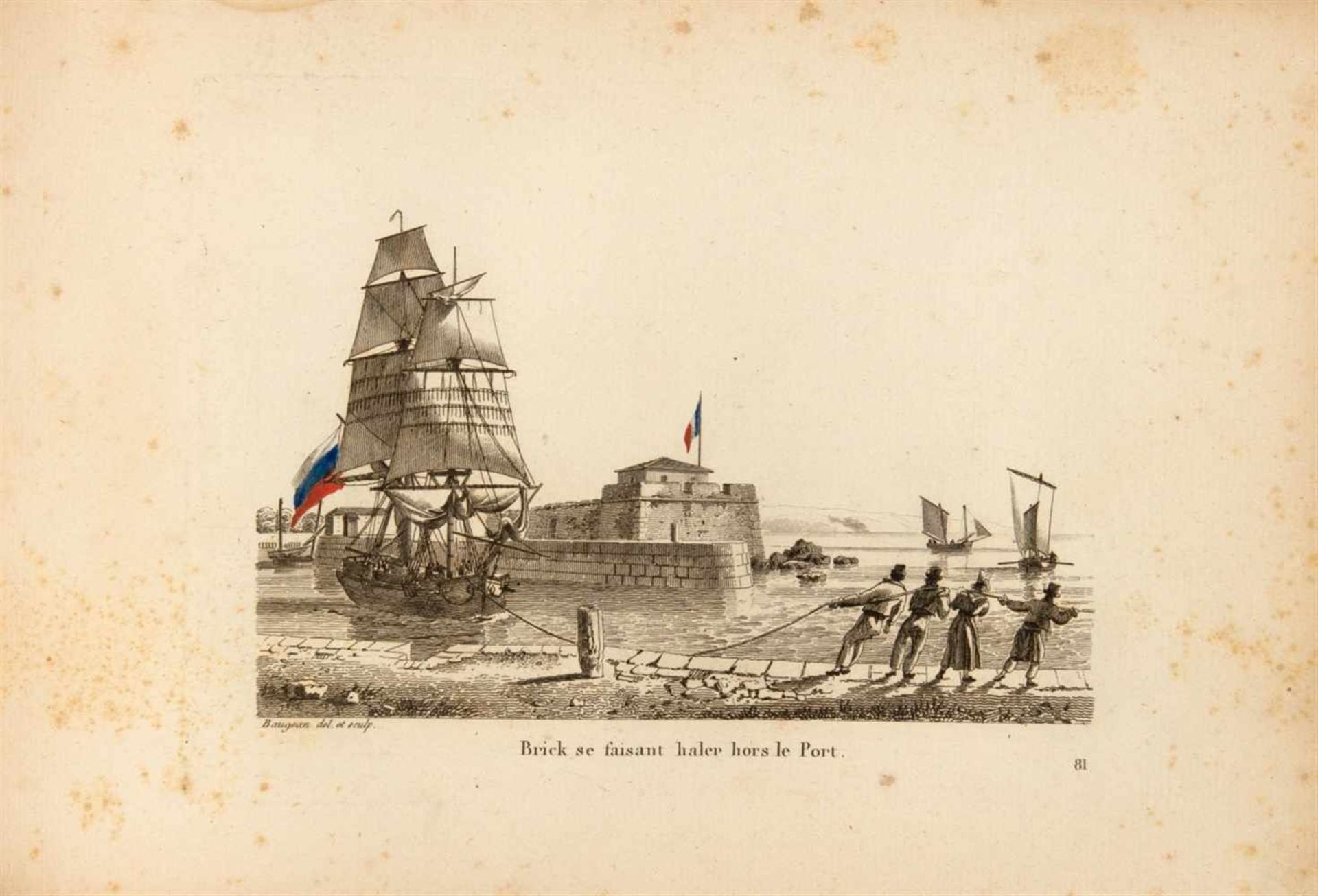 Baugean, Jean-Jérôme: Recueil de petites marines, représentant des navires de diverses nations, et - Image 4 of 4