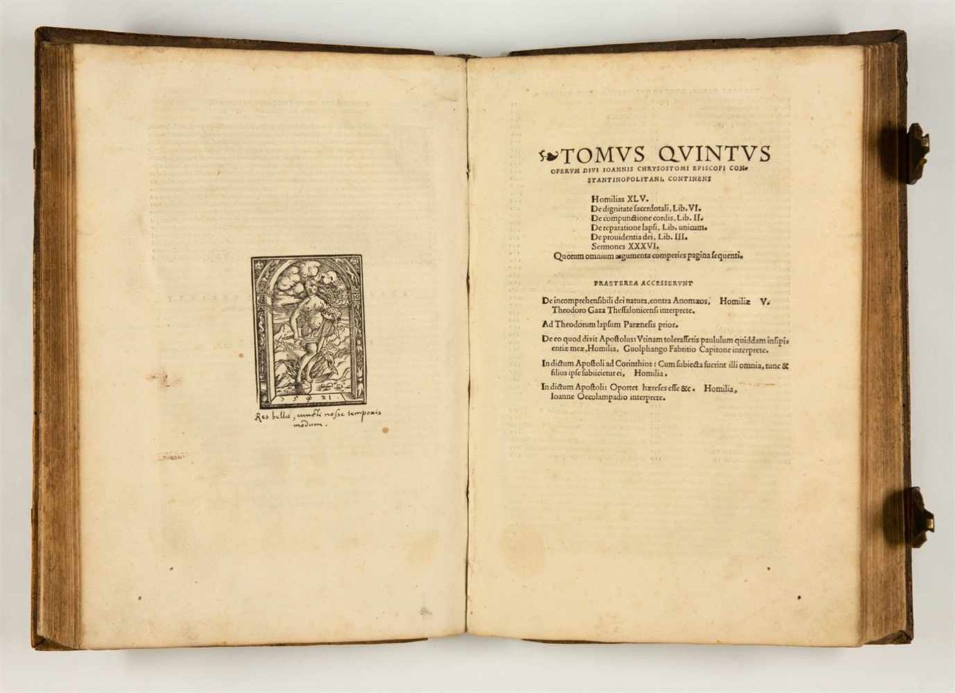 Chrysostomus, Johannes: Opera. Tomus quartus/ (-quintus). 2 Tle. (von 5) in 1 Bd. Basel: A. - Bild 2 aus 2