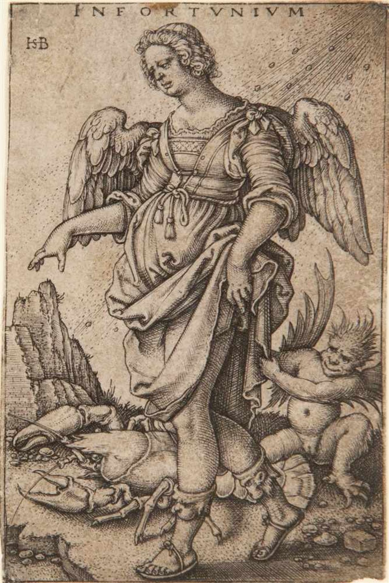 HANS SEBALD BEHAM Nürnberg 1500 - 1550 Frankfurt a.M. Infortunium (Das Unglück). Kupferstich auf