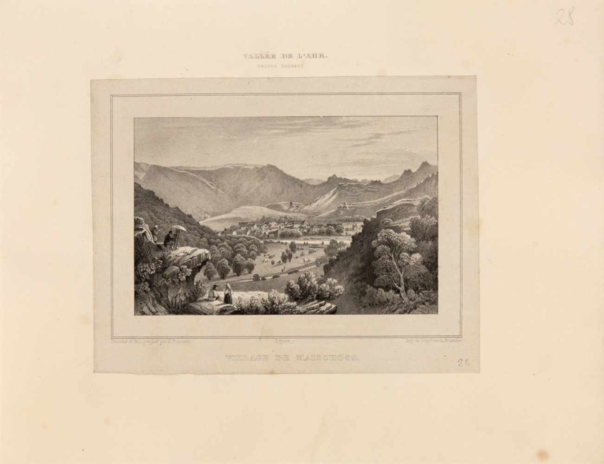 Ponsart, Jean-Nicolas: Vallée de l'Ahr, Prusse Rhénane. Dessinée d'après nature et lithograhiée. - Bild 4 aus 4