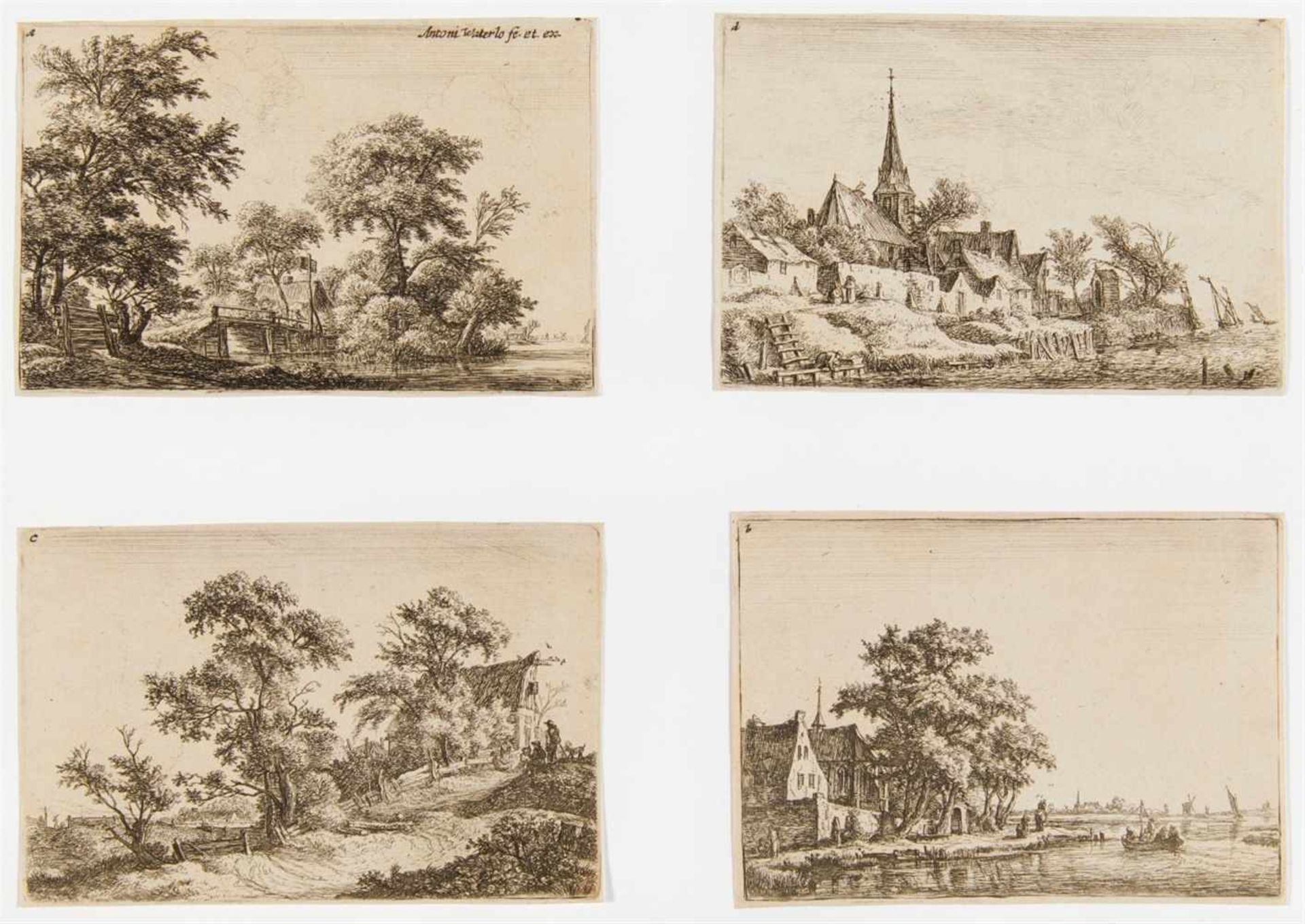 ANTONIE WATERLOOLille 1609 - 1690 Utrecht Landschaften.Komplette Folge von 12 Blatt Radierungen