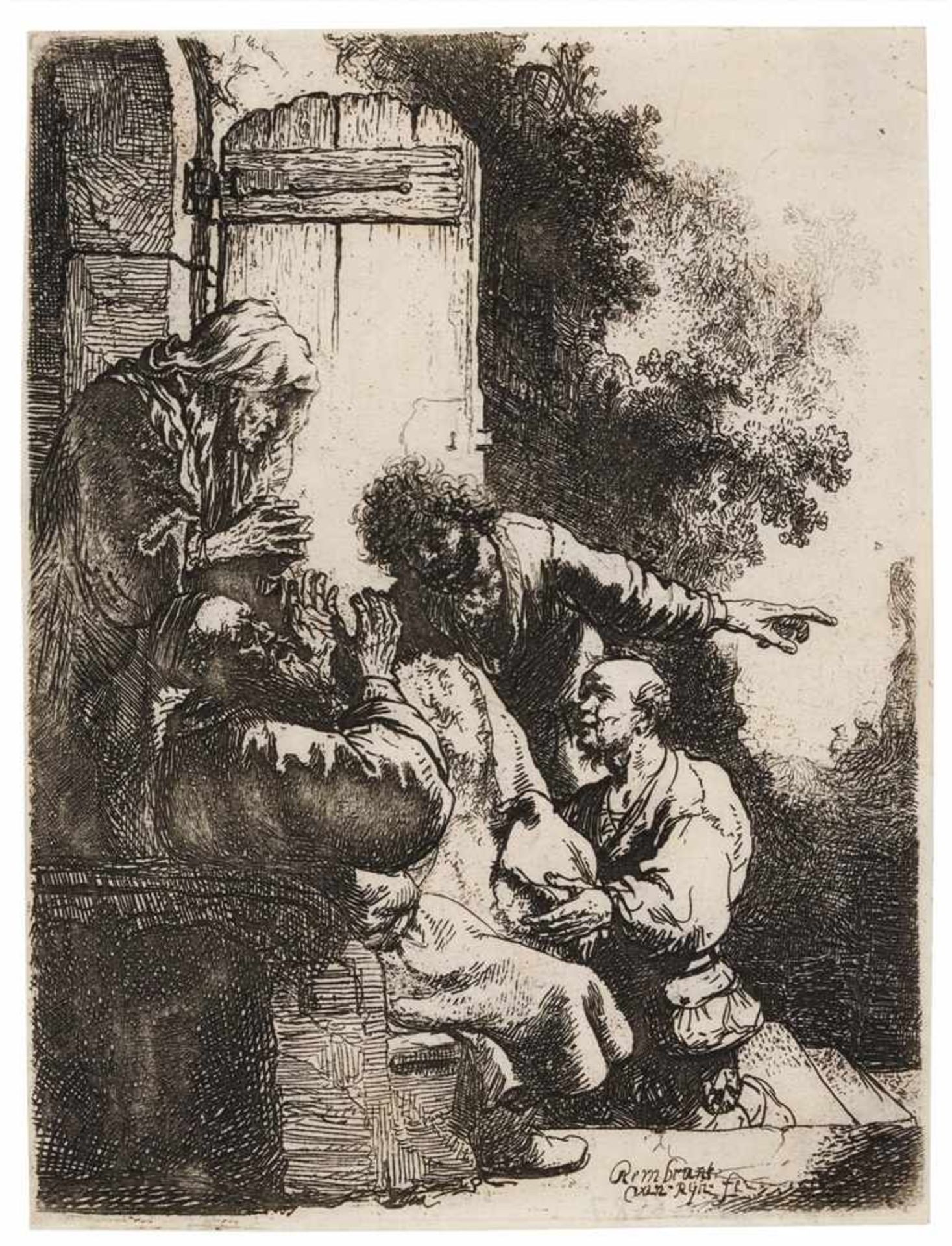 REMBRANDT HARMENSZ. VAN RIJN Leiden 1606 - 1669 Amsterdam Josephs Rock wird Jakob gebracht. Um 1633.