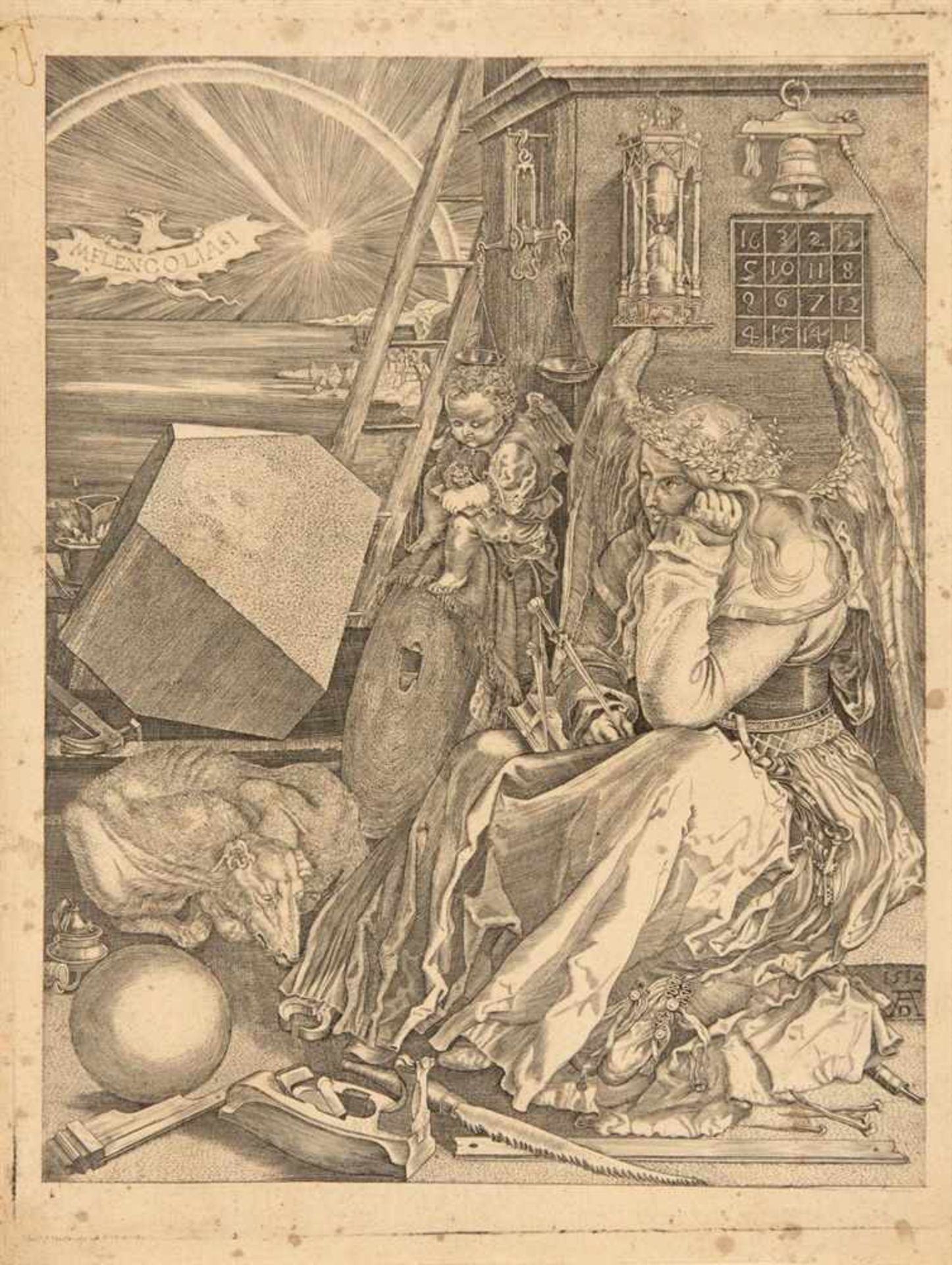 ALBRECHT DÜRER, KOPIE NACHNürnberg 1471 - 1528 Melencolia I. Kupferstich auf Bütten. Anonyme,