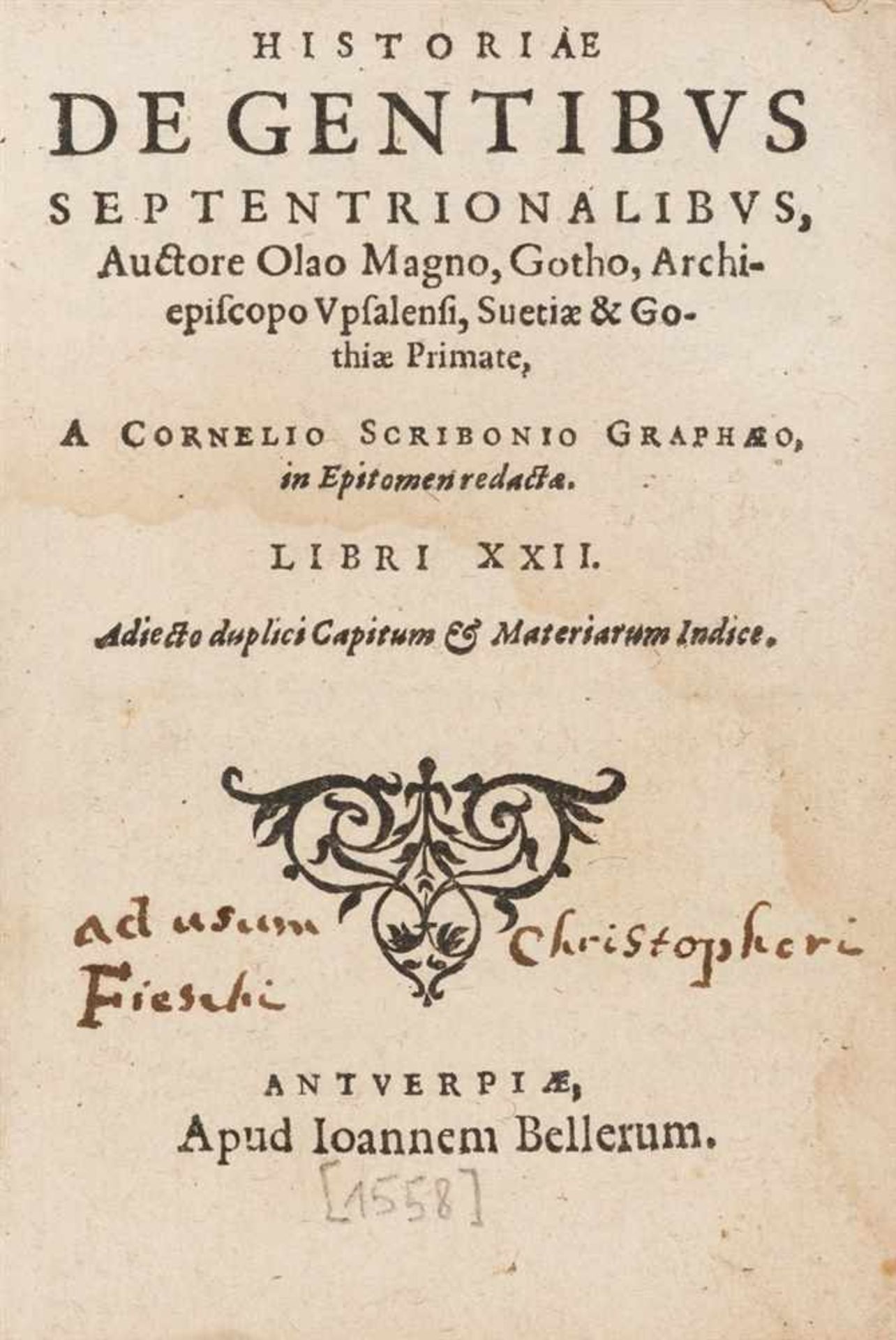 Magnus, Olaus: Historiae de gentibus septentrionalibus ... a Cornelio Scribonio Graphaeo in epitomen