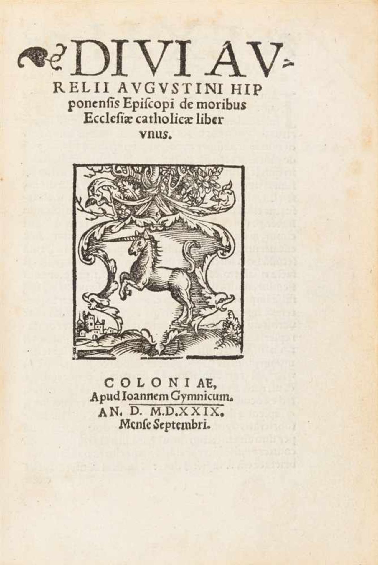 Augustinus, Aurelius. Sammelband mit 4 Werken. Köln: Johann Gymnich 1529-1530.13,8 x 9,5 cm. - Bild 3 aus 3
