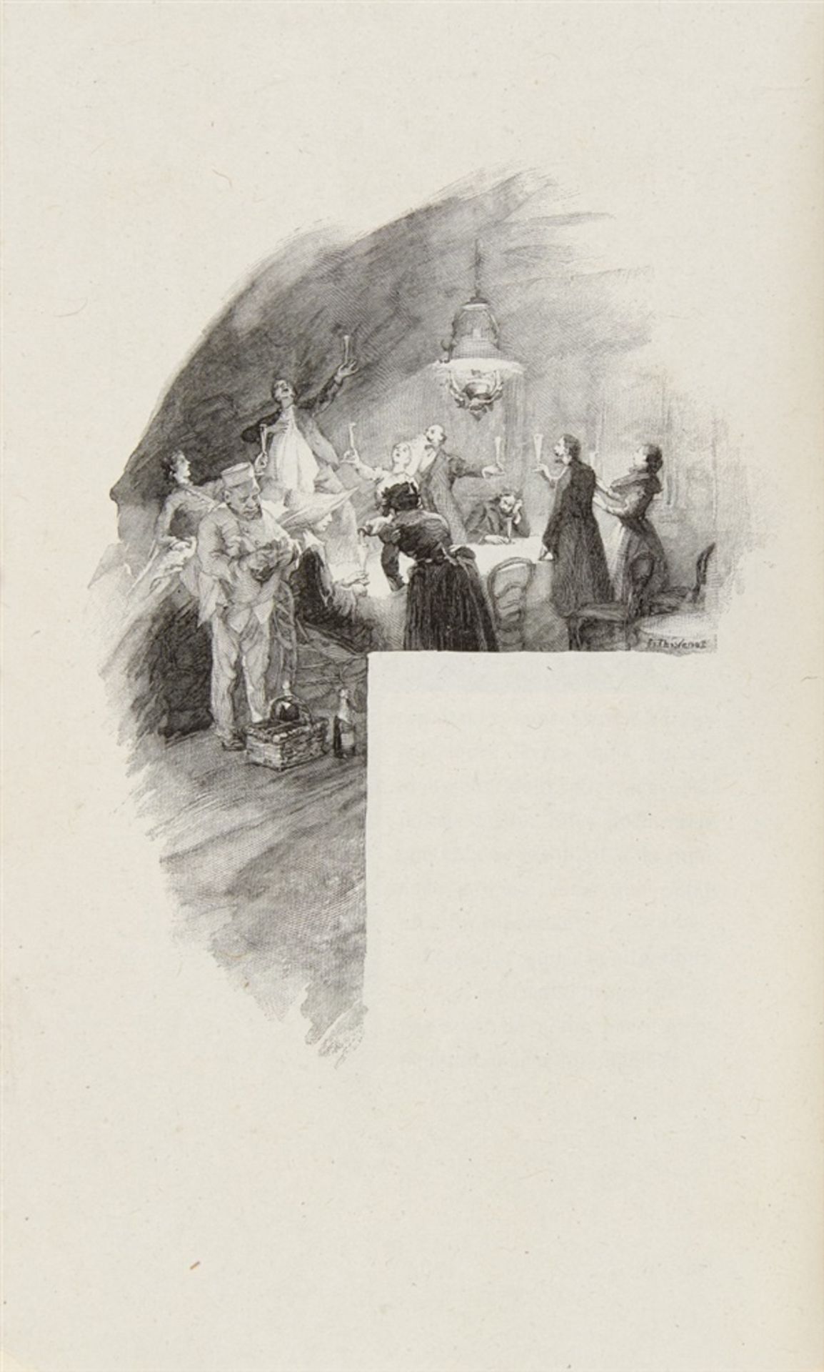Maupassant, Guy de: Boule de Suif. Paris: A. Magnier 1897. 25 x 16 cm. Mit 58 Holzstich-Illustr. - Image 2 of 2