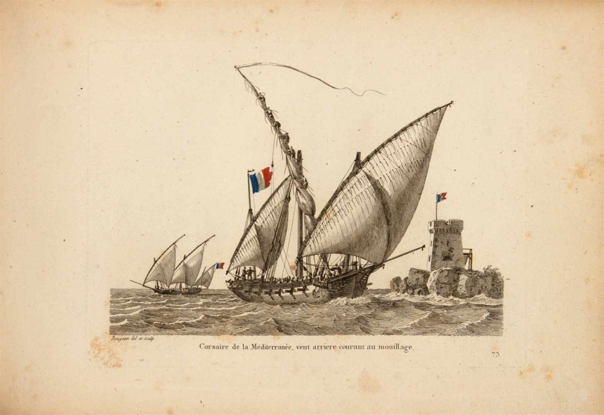 Baugean, Jean-Jérôme: Recueil de petites marines, représentant des navires de diverses nations, et - Bild 3 aus 4