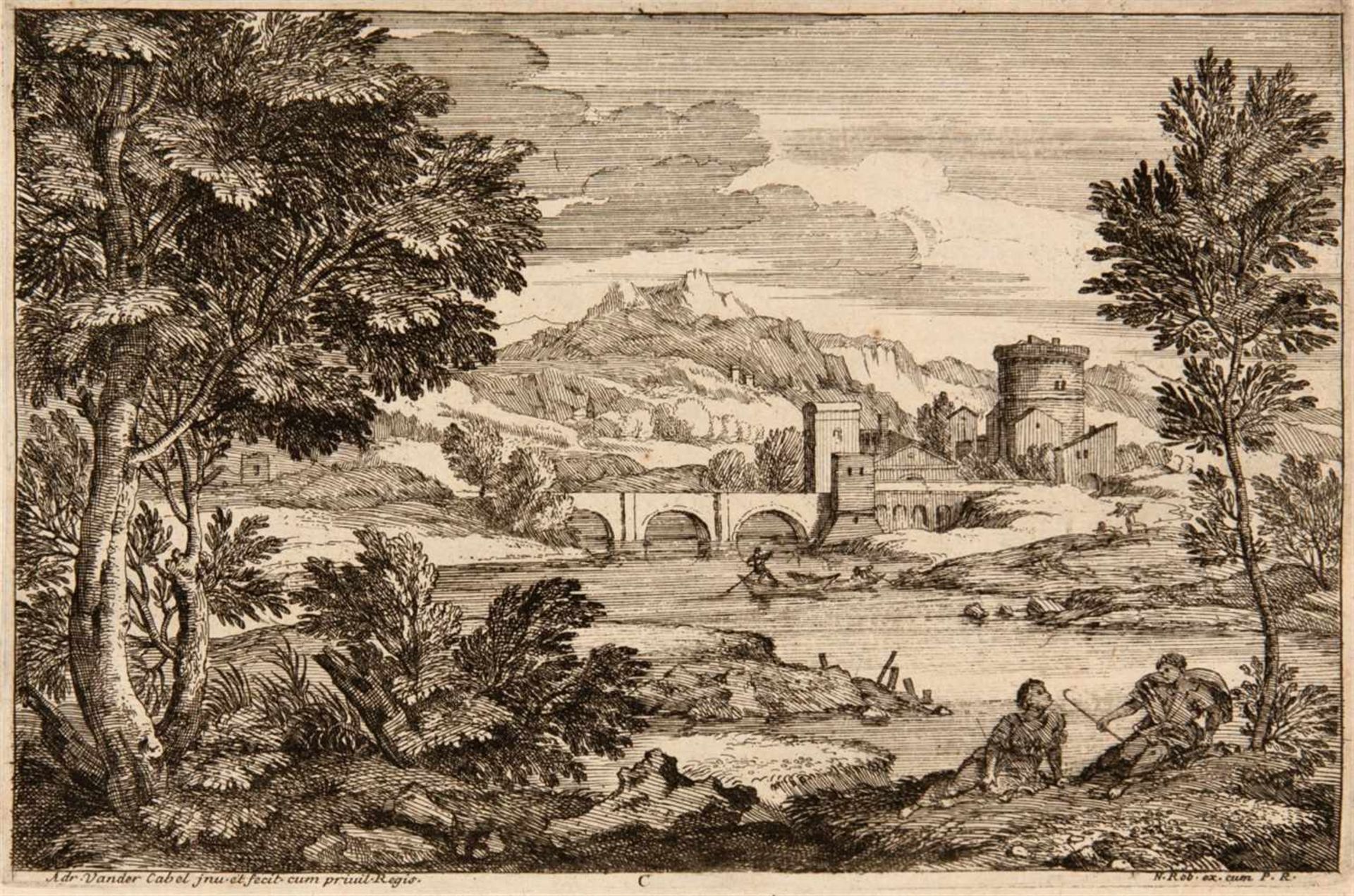 ADRIAN VAN DER CABELRyswyk 1631 - 1705 Lyon Segonds Livre de Paisages du Sr. Vendrecable. Folge - Image 3 of 6