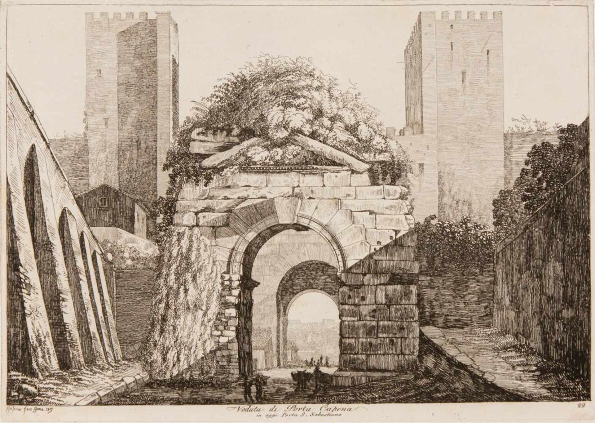 LUIGI ROSSINI Ravenna 1790 - 1857 Rom Raccolta di Cinquanta Principali Vedute di Antichità, tratte - Bild 26 aus 27
