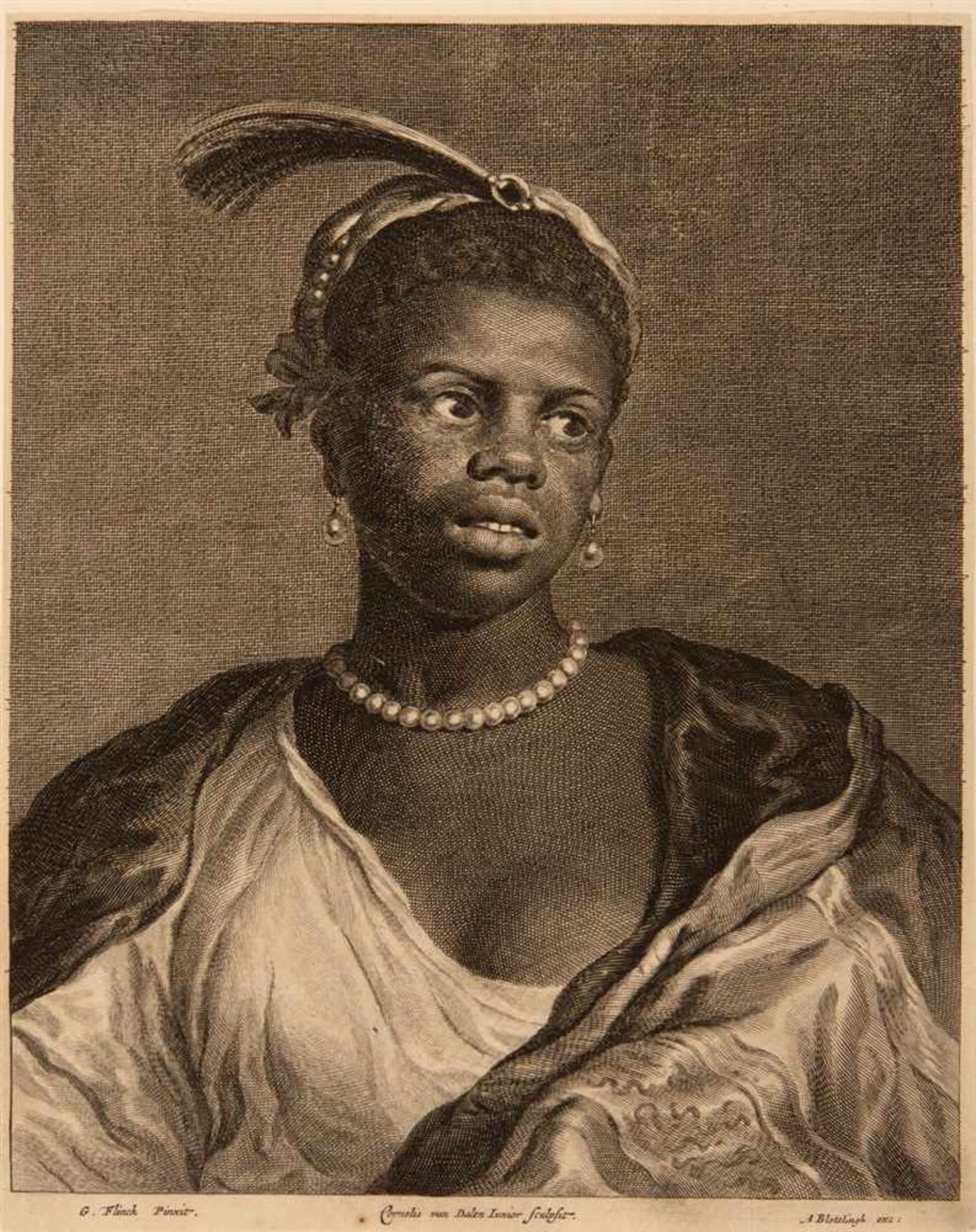 CORNELIS VAN DALEN IIAmsterdam 1638 - 1664 Bildnis eines schwarzen Mädchens mit Perlenkette.