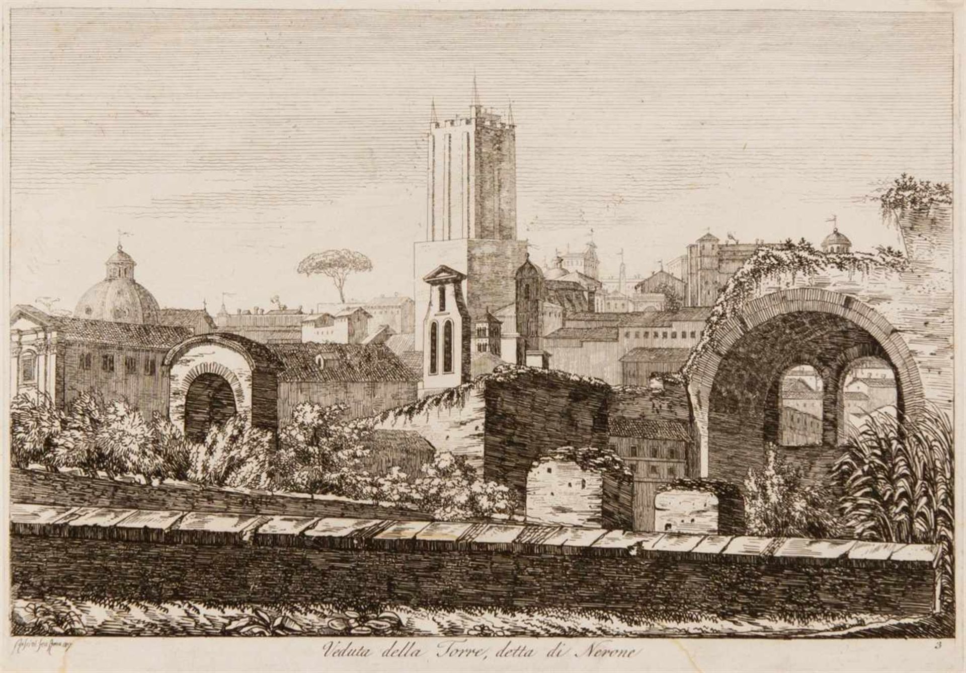 LUIGI ROSSINI Ravenna 1790 - 1857 Rom Raccolta di Cinquanta Principali Vedute di Antichità, tratte - Bild 3 aus 27