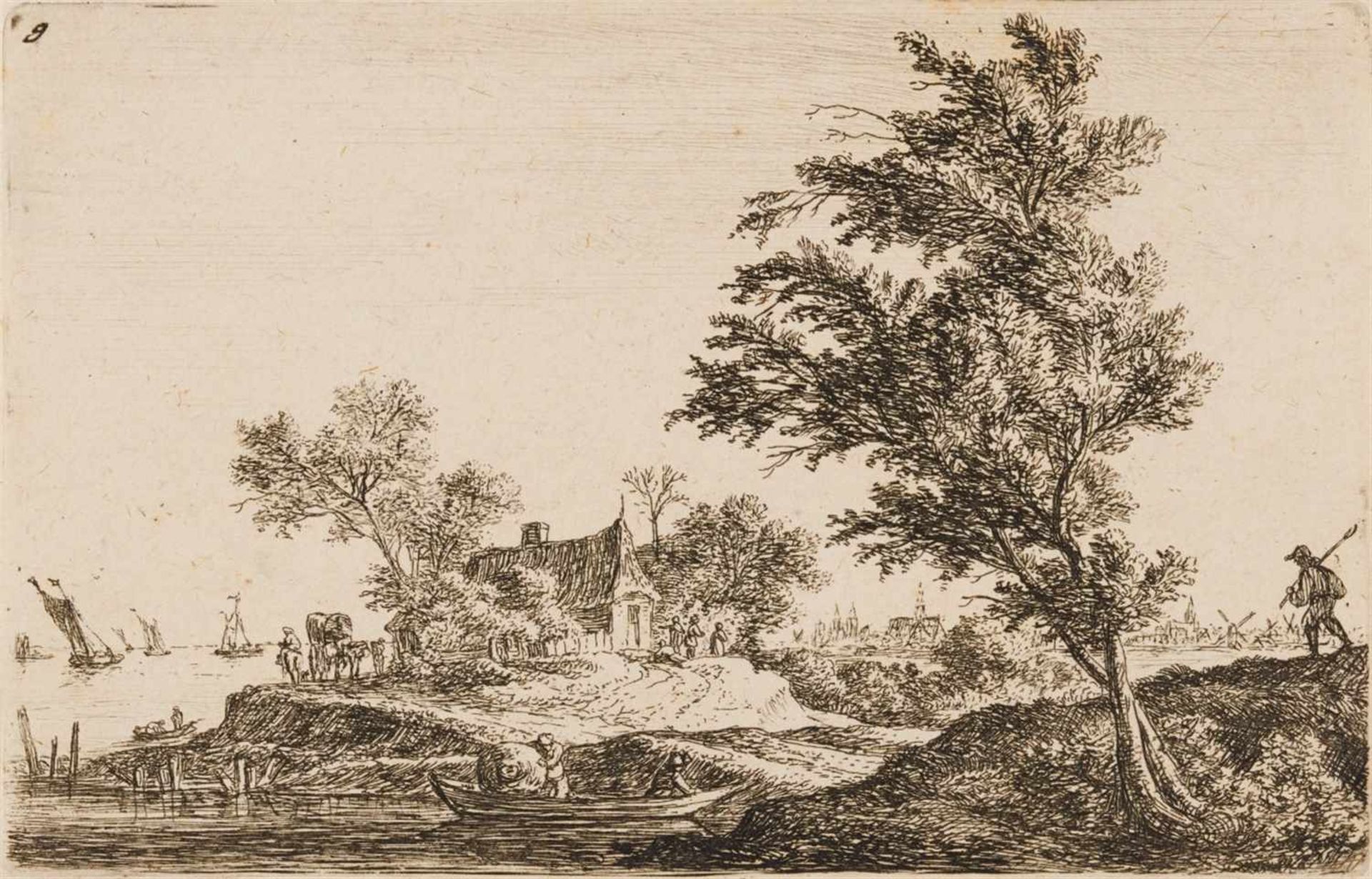ANTONIE WATERLOOLille 1609 - 1690 Utrecht Landschaften.Komplette Folge von 12 Blatt Radierungen - Bild 4 aus 9