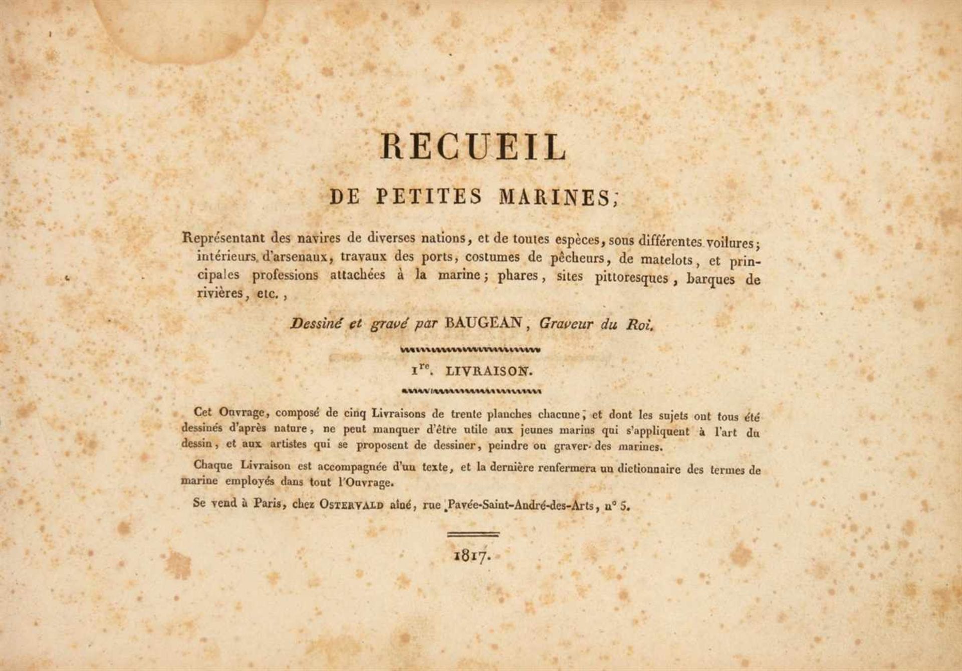 Baugean, Jean-Jérôme: Recueil de petites marines, représentant des navires de diverses nations, et - Image 2 of 4
