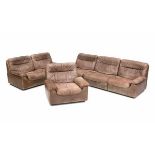 De Sede, SwitzerlandA leather three-seater, two-seater sofa and an adjustable easy chair, model DS-