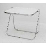 Giancarlo Piretti (1940)A foldable chromium plated metal and white laminated plastic desk, model