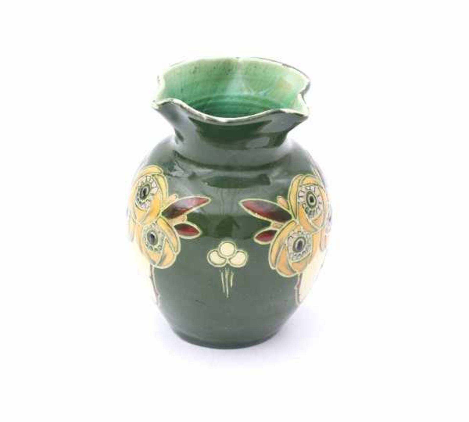 Baron, BarnstapleAn Art Nouveau ceramic vase decorated with repeating stylized floral pattern, - Bild 2 aus 3