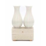 Marcel Wanders (1963)An installation of two ceramic vases on stone base, vases produced by Oar