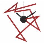 Daniel Libeskind (1946)A red and black lacquered metal Time Maze wall clock, produced by Alessi,