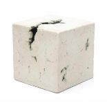 Mobach, UtrechtAn openworked ceramic cube, white and green glazed, designed by Piet Knepper, 1983,
