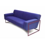 Natalie BuijsA purple upholstered sofa with lilac lacquered frame, model Adartne, produced by