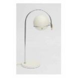Cosack LeuchtenA white lacquered and chromium plated metal table lamp with adjustable globular